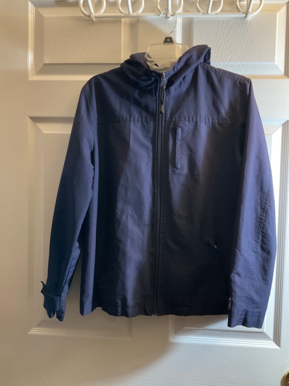 Gap Light Jacket Blue Zip Front Hooded Pockets Windbreaker Women's Size M
